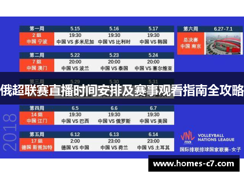 俄超联赛直播时间安排及赛事观看指南全攻略